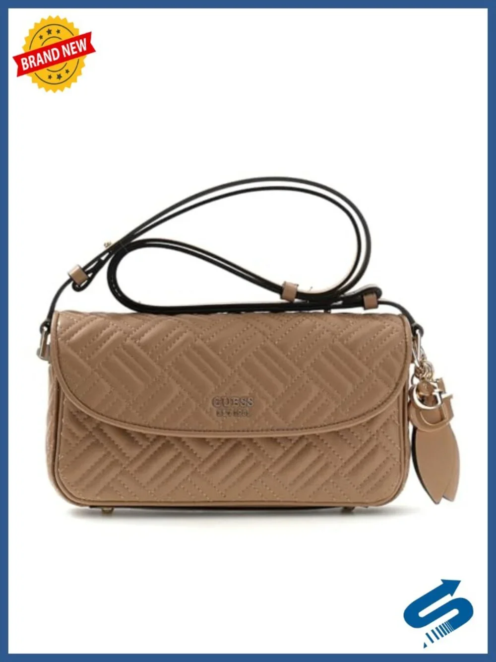 GUESS Sally Convertible Crossbody Flap Quilted Satchel Handbag